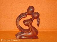 Statua bacio uomo/donna legno